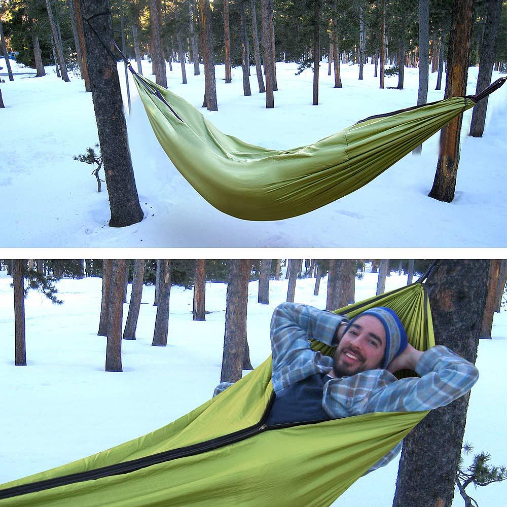 winter hammock camping
