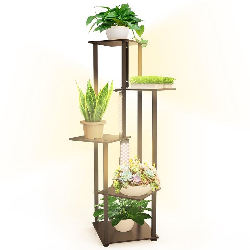 plant shelf with grow lights