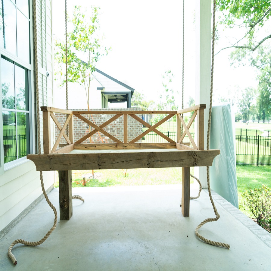 how to hang a porch swing with no joists
