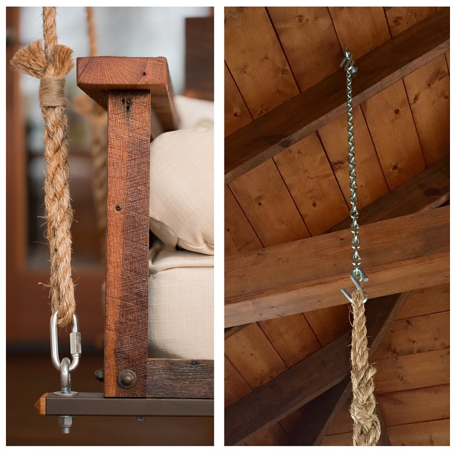 how to hang a porch swing with rope
