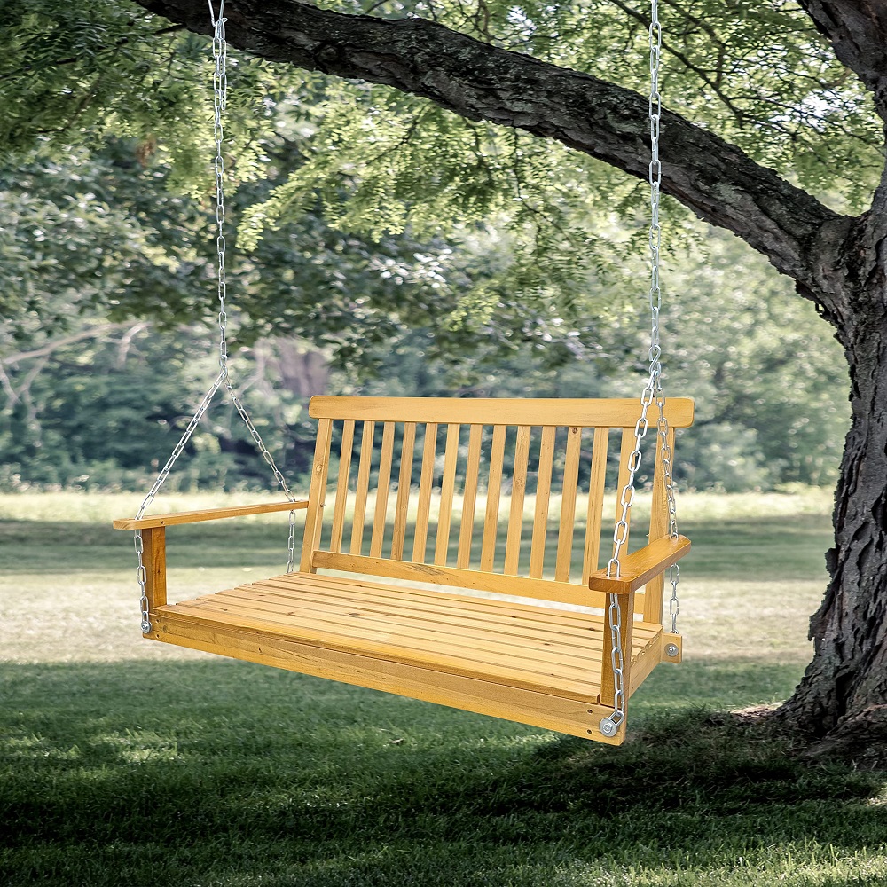 how to hang a porch swing under a deck