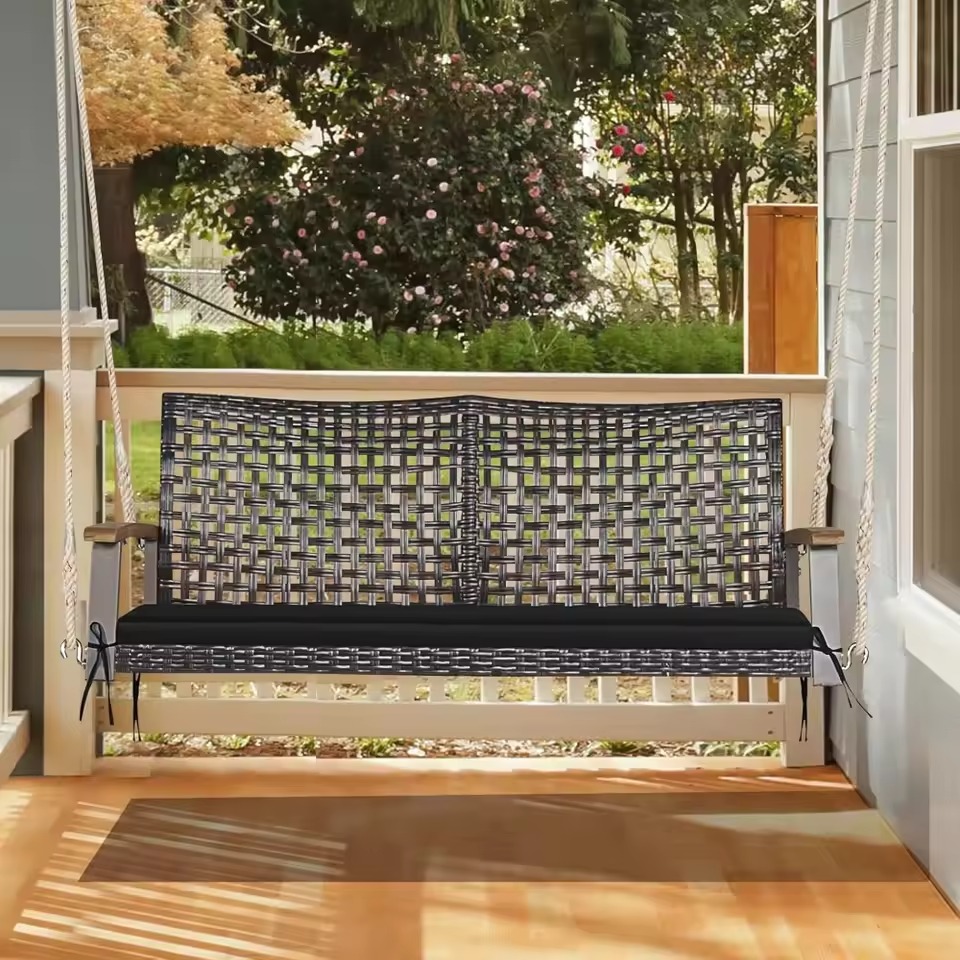 how to hang porch swing with rope