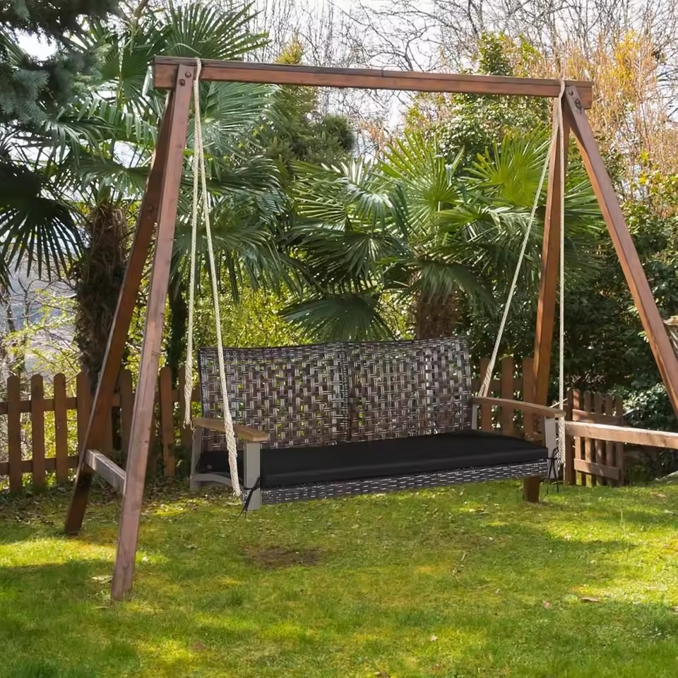 how to hang porch swing with rope