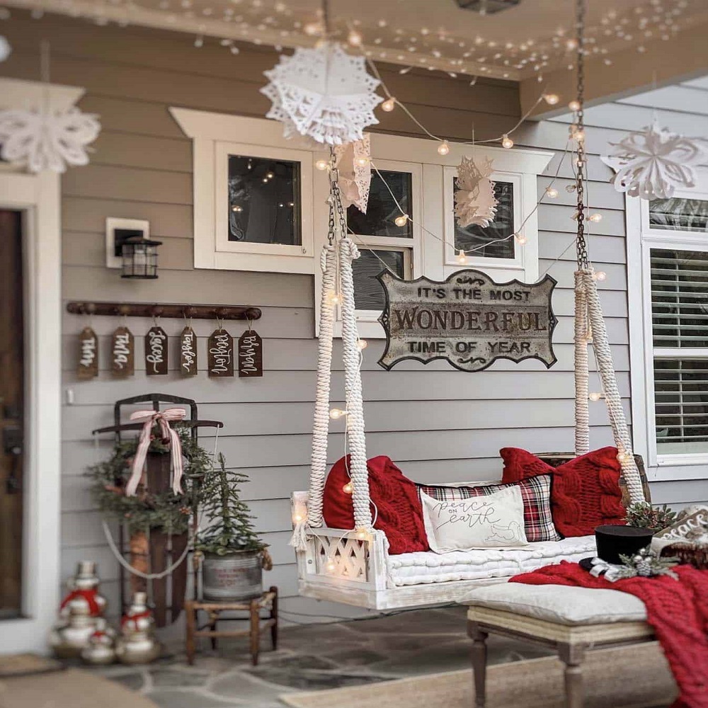 Decorate Porch Swing Christmas