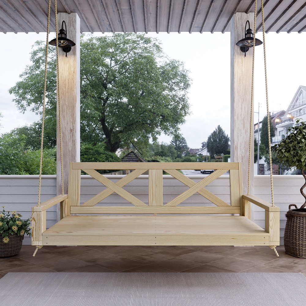 how to hang a heavy porch swing bed