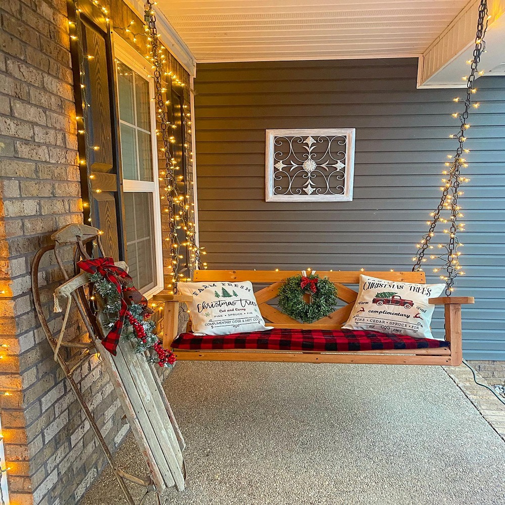 Decorate Porch Swing Christmas