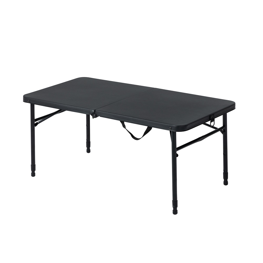 black folding table
